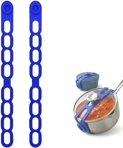 21.5in Reusable Silicone Latch Strap - Universal Slow Cooker Lid Holder & Strap for Transport, Heavy Duty Elastic Tie for Bento Box, Yoga Mat & Luggage, BPA-Free (Black-2PCS) in Saudi Arabia
