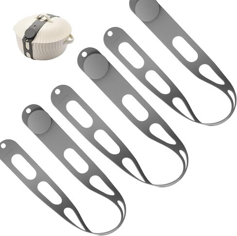 3-Pack Silicone Latch Strap for Slow Cooker Lid, Pot, Bento Box, Adjustable Length and Reusable Elastic Self-Lock Silicone Tie for Bundling or Organizing Curtain, Cords, Yoga Mat, Camping Mat (21 in) in Saudi Arabia