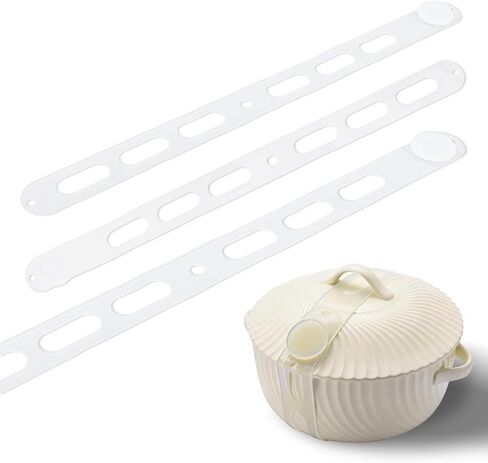 3-Pack Silicone Latch Strap for Slow Cooker Lid, Pot, Bento Box, Adjustable Length and Reusable Elastic Self-Lock Silicone Tie for Bundling or Organizing Curtain, Cords, Yoga Mat, Camping Mat (21 in) in Saudi Arabia