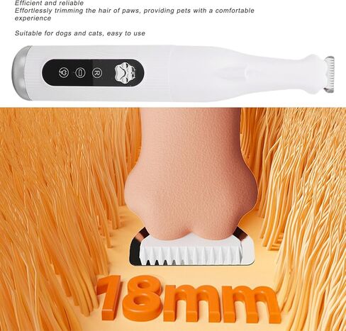 ماكينة تشذيب أقدام الحيوانات الأليفة الكهربائية، ماكينة تشذيب لاسلكية هادئة ومنخفضة الضوضاء مع ضوء LED للكلاب والقطط، قابلة لإعادة الشحن عبر USB، آمنة، ماكينة تشذيب للكلاب للأقدام والأذنين والوجه (أبيض) in Kuwait
