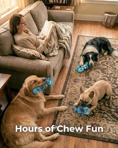 Dog Toys for Aggressive Chewers 3 Pack: Tough Dog Toys for Medium Large Breeds, Bacon Flavored Indestructible Dog Toy, Heavy Duty Nylon Chew Bone Dog Toys to Keep Them Busy 20-90 lbs in Kuwait