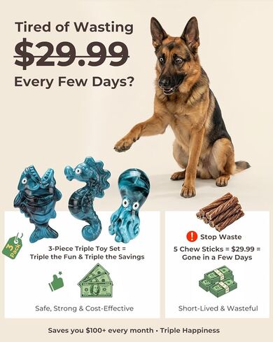 Dog Toys for Aggressive Chewers 3 Pack: Tough Dog Toys for Medium Large Breeds, Bacon Flavored Indestructible Dog Toy, Heavy Duty Nylon Chew Bone Dog Toys to Keep Them Busy 20-90 lbs in Kuwait