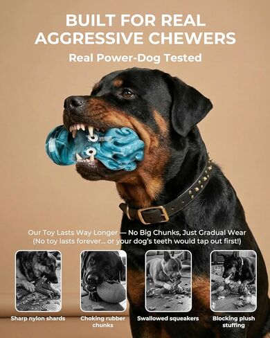 Dog Toys for Aggressive Chewers 3 Pack: Tough Dog Toys for Medium Large Breeds, Bacon Flavored Indestructible Dog Toy, Heavy Duty Nylon Chew Bone Dog Toys to Keep Them Busy 20-90 lbs in Saudi Arabia