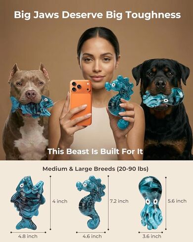 Dog Toys for Aggressive Chewers 3 Pack: Tough Dog Toys for Medium Large Breeds, Bacon Flavored Indestructible Dog Toy, Heavy Duty Nylon Chew Bone Dog Toys to Keep Them Busy 20-90 lbs in Saudi Arabia