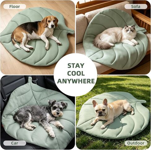 PUPTECK Dog Cooling Mat, 37"x33" Reversible Pet Self-Cooling Bed for Dogs, Thick & Soft Pet Cool Blanket Crate Kennel Pad, for Summer Indoor Outdoor, Green L in Kuwait