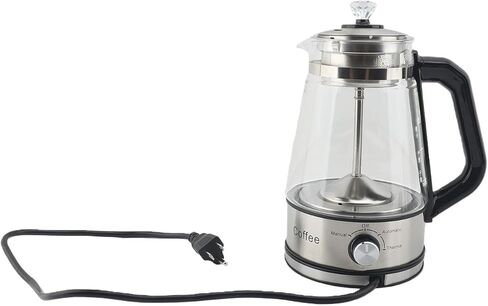 وعاء قهوة Cocoarm Percolator، ماكينة صنع القهوة الكهربائية مع زجاج البوروسيليكات 304 من الفولاذ المقاوم للصدأ ماكينة صنع الشاي الأوتوماتيكية مع رذاذ البخار للحفاظ على الدفء in Kuwait