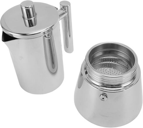 Asixxsix Stovetop Maker, 6 Cup Food Grade 304 Stainless Steel Pot, Percolator with All Stovetop Compatible for Induction Gas Ceramic Stoves in Kuwait