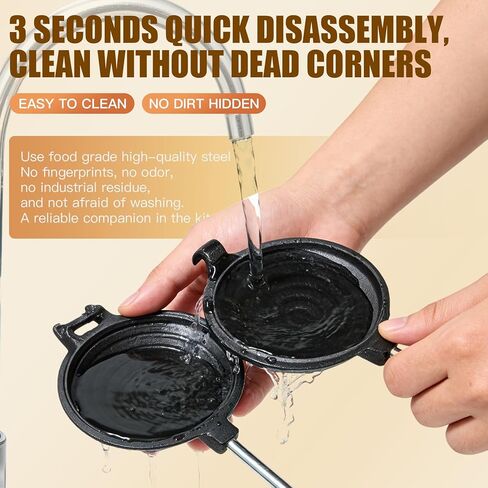 Disquera de Pan Cubano Redondo Cast Iron Cuban Sandwich Press with Swappable Handles 16" & 22", Traditional Round Sandwich Maker for Stovetop and Camping in Kuwait