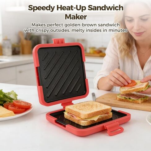 Microwave Sandwich Maker, Microwave Toaster Sandwich Maker with Adjustable Silicone Strap, Speedy Heat-Up Egg Cooker & Panini Maker for Home, Office, Dorm in Kuwait