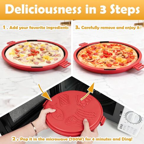 9.5Inch Microwave Sandwich Maker, Microwave Grilled Cheese Maker, Microwave Pizza Oven, Pizza Mark, Bacon Cooker, Toaster, Removable Non-Stick, Grill Crispy in Minutes for Office, Dorm, Travel, Home in Kuwait