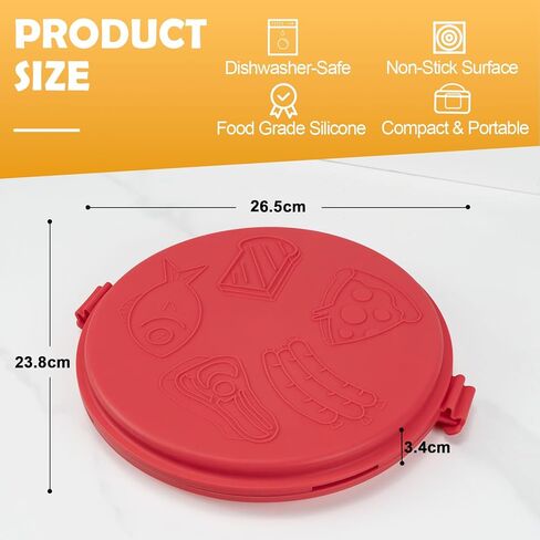 9.5Inch Microwave Sandwich Maker, Microwave Grilled Cheese Maker, Microwave Pizza Oven, Pizza Mark, Bacon Cooker, Toaster, Removable Non-Stick, Grill Crispy in Minutes for Office, Dorm, Travel, Home in Kuwait