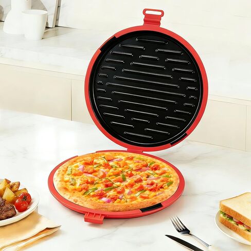 9.5Inch Microwave Sandwich Maker, Microwave Grilled Cheese Maker, Microwave Pizza Oven, Pizza Mark, Bacon Cooker, Toaster, Removable Non-Stick, Grill Crispy in Minutes for Office, Dorm, Travel, Home in Kuwait
