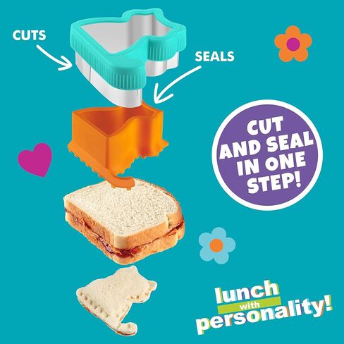 Uncrustable Sandwich Cutter & Sealer 5pc Value Set - Make Five Unique Fun Crustless Stuffed Shapes - Peanut Butter Jelly Kids Meals for Bento Lunch Box & Back to School- Bread Decruster, Easy to Clean in Kuwait