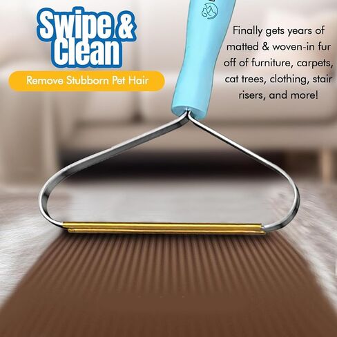 Carpet Rake & Handheld Rake for Pet Hair, Telescopic 56" Adjustable Handle, Pet Hair Removal for Carpet, Bedding, Furniture, Rugs and Car(Broom + Lint Roller) in Kuwait