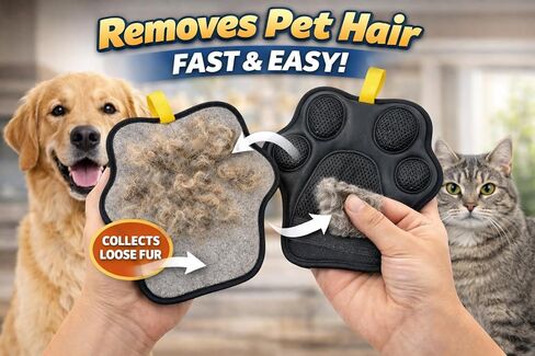 Pet Hair Remover Glove – Reusable Dog and Cat Grooming Glove, Pet Hair Removal Brush for Furniture, Clothes, Carpet, Car Seats – Washable and Eco-Friendly Grooming Supplies in Kuwait