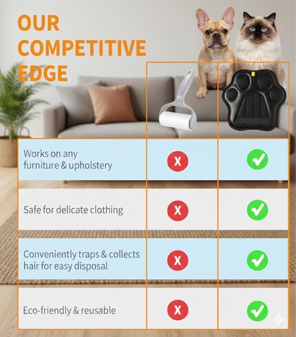 Pet Hair Remover Glove – Reusable Dog and Cat Grooming Glove, Pet Hair Removal Brush for Furniture, Clothes, Carpet, Car Seats – Washable and Eco-Friendly Grooming Supplies in Kuwait
