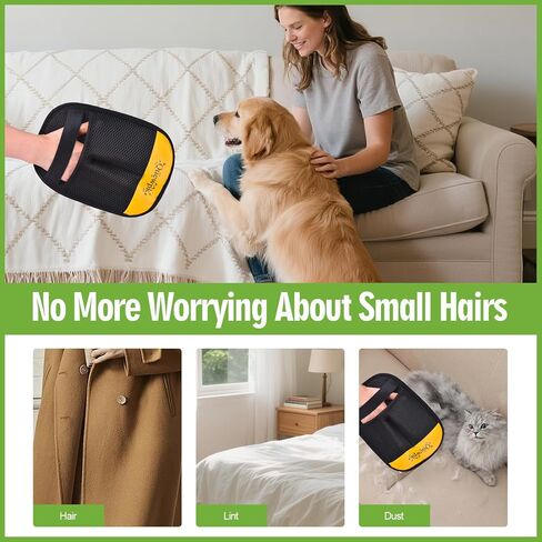 Pet Hair Removal Glove - Reusable Electrostatic Fur Remover for Dogs & Cats | Lint & Hair Remover for Laundry, Clothing, Couch, Carpet, Car Seats in Kuwait