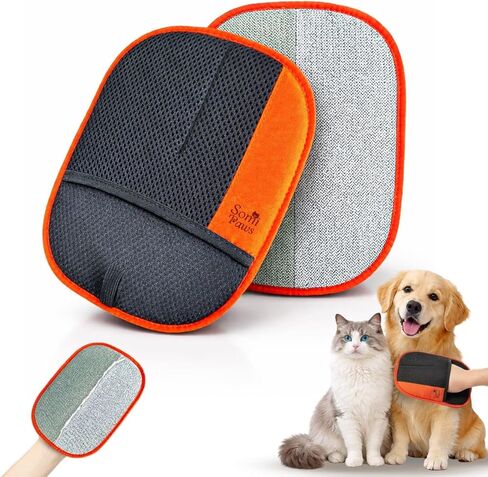 Pet Hair Removal Glove | Soft Grooming Brush for Dogs & Cats | Massage Tool | Easy Hair Removal for Furniture and Clothes | Reusable Pet Hair Remover for Couch, Carpet & Car Seats 1PCS in Kuwait
