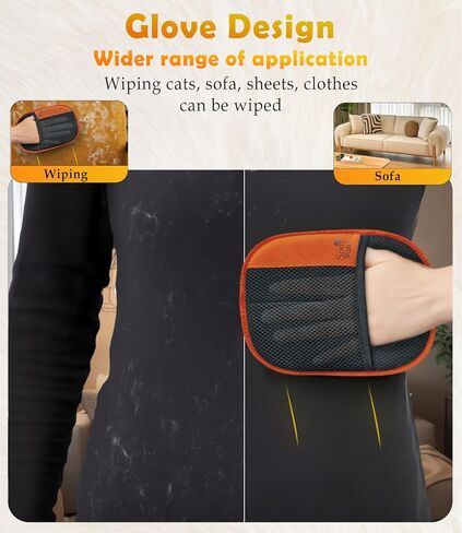 Pet Hair Removal Glove | Soft Grooming Brush for Dogs & Cats | Massage Tool | Easy Hair Removal for Furniture and Clothes | Reusable Pet Hair Remover for Couch, Carpet & Car Seats 1PCS in Kuwait