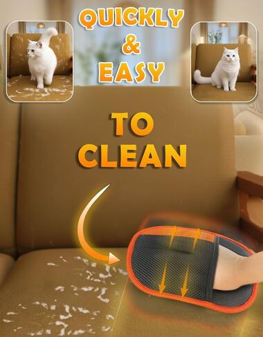 Pet Hair Removal Glove | Soft Grooming Brush for Dogs & Cats | Massage Tool | Easy Hair Removal for Furniture and Clothes | Reusable Pet Hair Remover for Couch, Carpet & Car Seats 1PCS in Kuwait