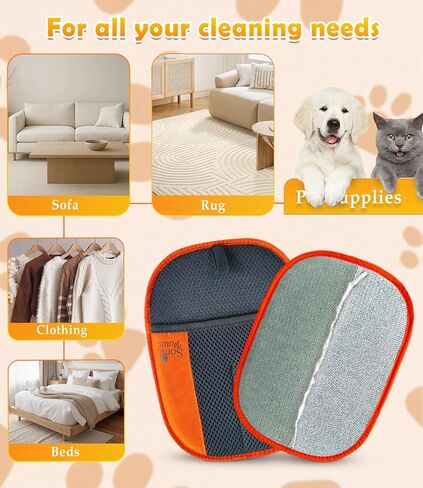 Pet Hair Removal Glove | Soft Grooming Brush for Dogs & Cats | Massage Tool | Easy Hair Removal for Furniture and Clothes | Reusable Pet Hair Remover for Couch, Carpet & Car Seats 1PCS in Kuwait