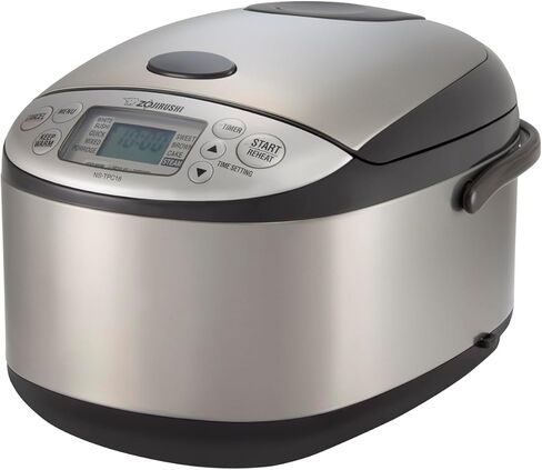 Zojirushi NS-TPC10XT Micom جهاز طبخ الأرز وسخانه (مع مادة مقاومة للالتصاق خالية من PFAS)، 5.5 كوب، بني مقاوم للصدأ in Kuwait