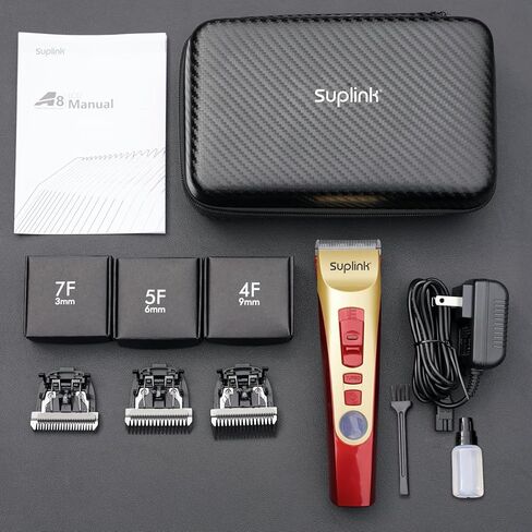 Dog Clippers for Grooming Thick Heavy Coats, Professional 2-Speed Pet Hair Trimmers, Cordless Rechargeable Dog Grooming Kit with 4 Interchangeable Stainless Steel Blades (1/3/6/9mm), Low Noise Shaver in Kuwait
