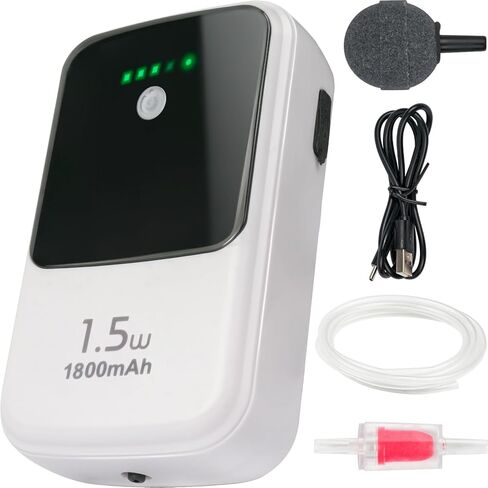 Ghosthorn Silent Rechargeable Aerator for Fish, Large Capacity Aquarium Air Pump with Universal Clip for Most Bait Buckets Dual Operating Mode in Saudi Arabia
