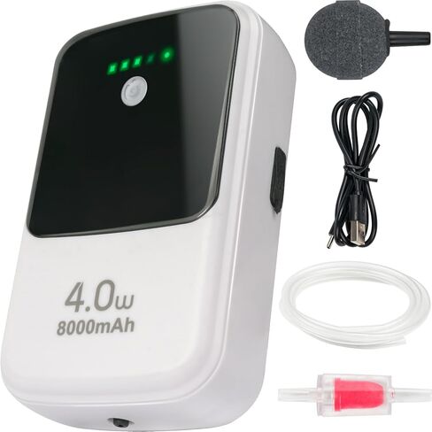 Ghosthorn Silent Rechargeable Aerator for Fish, Large Capacity Aquarium Air Pump with Universal Clip for Most Bait Buckets Dual Operating Mode in Saudi Arabia