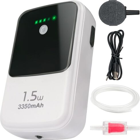 Ghosthorn Silent Rechargeable Aerator for Fish, Large Capacity Aquarium Air Pump with Universal Clip for Most Bait Buckets Dual Operating Mode in Saudi Arabia