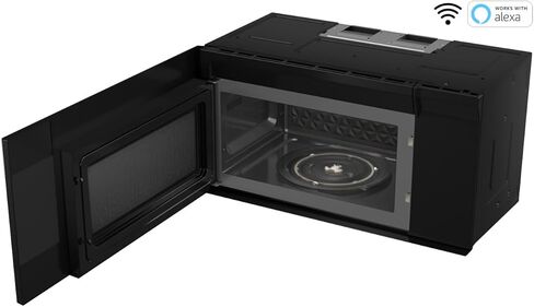 فرن ميكروويف SHARP SMO1759JS ذكي فوق النطاق مع قرص دوار دائري مقاس 13.6 بوصة، 30 بوصة، 1.7 قدم مكعب، 1000 وات، مروحة 300CFM، مستشعر للطهي، متوافق مع Alexa، زجاج أسود من الحافة إلى الحافة in Kuwait