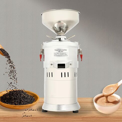 Commercial Peanut Butter Machine, Electric Nut Butter Grinder with 1100W Motor, Stainless Steel Grain Mill for Almond, Cashew, Sesame, 33lb/h, Home/Restaurant Use in Kuwait