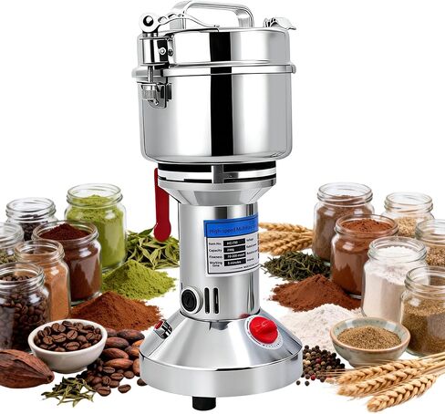 750g Grain Mill Grinder, 2000W High Speed Wheat Grinder for Making Flour, Stainless Steel Countertop Grain Mill Flour Suitable for Coffee Beans, Pepper, Dry Spice in Kuwait