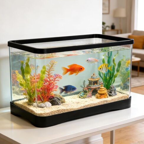 2 Gallon Plastic Rectangular Fish Tank, Large Clear Shatterproof Aquarium for Betta Fish Reptiles Succulents Flower Centerpiece, Fish Terrarium for Centerpiece Home Office Desktop Decors Gift in Kuwait