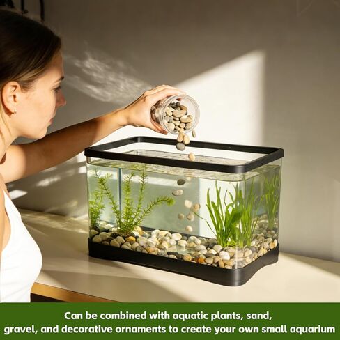2 Gallon Plastic Rectangular Fish Tank, Large Clear Shatterproof Aquarium for Betta Fish Reptiles Succulents Flower Centerpiece, Fish Terrarium for Centerpiece Home Office Desktop Decors Gift in Kuwait