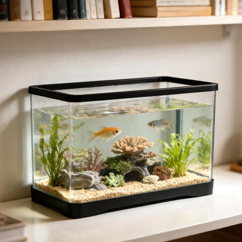 2 Gallon Plastic Rectangular Fish Tank, Large Clear Shatterproof Aquarium for Betta Fish Reptiles Succulents Flower Centerpiece, Fish Terrarium for Centerpiece Home Office Desktop Decors Gift in Kuwait