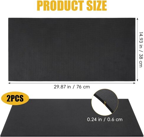 TEHAUX 2PCS حوض السمك التسوية حصيرة، 30 × 15 بوصة النيوبرين عدم الانزلاق وسادة خزان الأسماك للصدمات، 0.2 "سمكة قاعدة خزان للماء وسادة للأسطح غير المستوية، الأرض وسطح المكتب حامي (أسود) in Kuwait