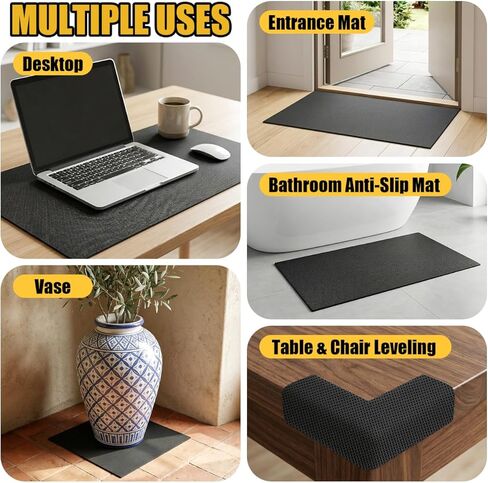 TEHAUX 2PCS حوض السمك التسوية حصيرة، 30 × 15 بوصة النيوبرين عدم الانزلاق وسادة خزان الأسماك للصدمات، 0.2 "سمكة قاعدة خزان للماء وسادة للأسطح غير المستوية، الأرض وسطح المكتب حامي (أسود) in Kuwait
