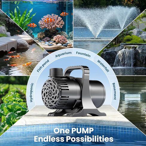 مضخة مياه OYO Water 175W 3000 GPH، مضخة مياه غاطسة عالية التدفق للخدمة الشاقة للبرك الكبيرة والنوافير والشلالات، فائقة الهدوء، للاستخدام الغاطس والمضمن، سلك طاقة بطول 20.3 قدم، يتضمن حقيبة فلتر in Kuwait