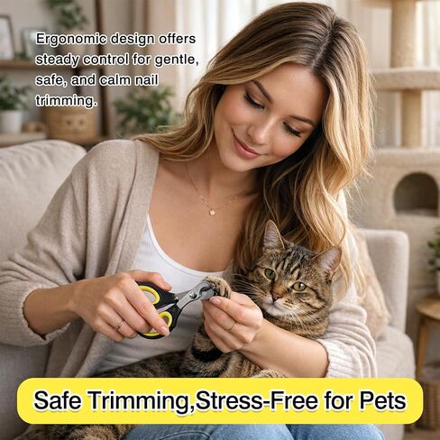 Professional Cat & Small Pet Nail Clippers Set, Safe Stainless Steel Claw Trimmers for Indoor Cats, Kittens, Small Dogs, Birds & Rabbits (2-Pack) in Kuwait