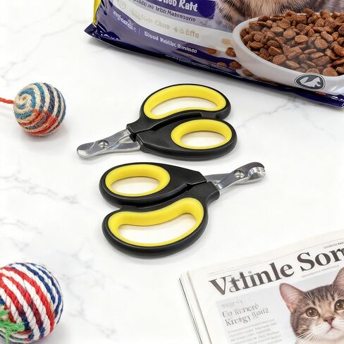 Professional Cat & Small Pet Nail Clippers Set, Safe Stainless Steel Claw Trimmers for Indoor Cats, Kittens, Small Dogs, Birds & Rabbits (2-Pack) in Kuwait
