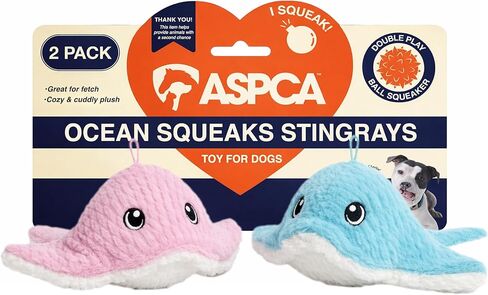 ASPCA 2-حزمة من ألعاب الأخطبوط الفخمة للكلاب مع مصدر صرير - ألعاب تفاعلية تصدر صريرًا وشدًا مع أرجل بنجي، قطيفة ناعمة محبوبة للجلب والسحب ووقت اللعب in Kuwait