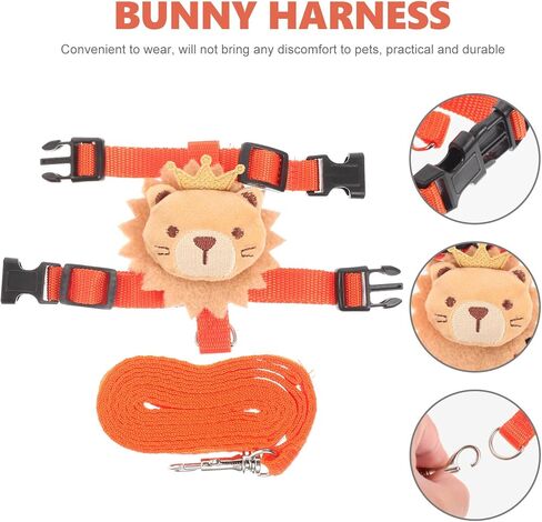 Toddmomy Small Pet Rabbit Harness Leash Set, No-Pull Soft Mesh Bunny Leash with Adjustable Strap, Lightweight Summer Traction Rope for Dwarf Rabbits and Small Animals Outdoor Walking in Kuwait
