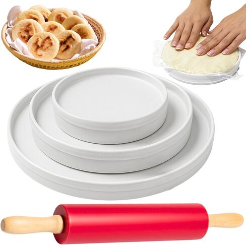 Stainless Steel Molde para Arepas with Gift Box – Premium Food Grade Material - Double Size (5.9" & 4.3") and Double Thickness (0.35" & 0.2") for Perfect Arepas Colombianas, Tortillas, Gorditas in Saudi Arabia