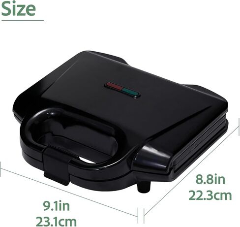 2-Slice Waffle Maker with Non-Stick Plates, Compact Mini Waffle Iron for Quick Homemade Waffles — Easy-Clean Small Kitchen Appliance, 700 W, Black in Kuwait
