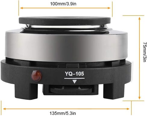 Joyzan Mini Hot Plate، 500W موقد كهربائي صغير محمول، سخان موكا، موقد واحد للتحكم في درجة الحرارة، سريع للمنزل، القهوة، الشاي، الماء، المطبخ، الطبخ، التخييم في الهواء الطلق، السفر 110 فولت in Kuwait