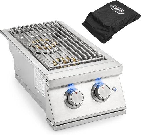 Hygrill 24,000BTU موقد غاز البروبان السائل مزدوج الجانب، مدمج في شعلات جانبية مزدوجة للشواء للمطبخ في الهواء الطلق، جزيرة شواء خارجية in Kuwait