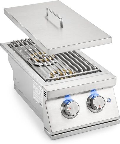 Hygrill 24,000BTU موقد غاز البروبان السائل مزدوج الجانب، مدمج في شعلات جانبية مزدوجة للشواء للمطبخ في الهواء الطلق، جزيرة شواء خارجية in Kuwait