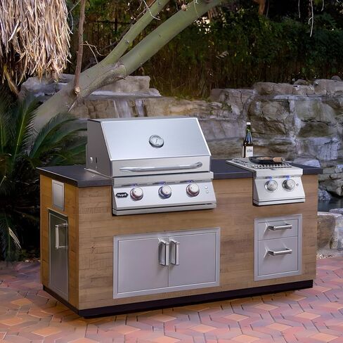 Hygrill 24,000BTU موقد غاز البروبان السائل مزدوج الجانب، مدمج في شعلات جانبية مزدوجة للشواء للمطبخ في الهواء الطلق، جزيرة شواء خارجية in Kuwait