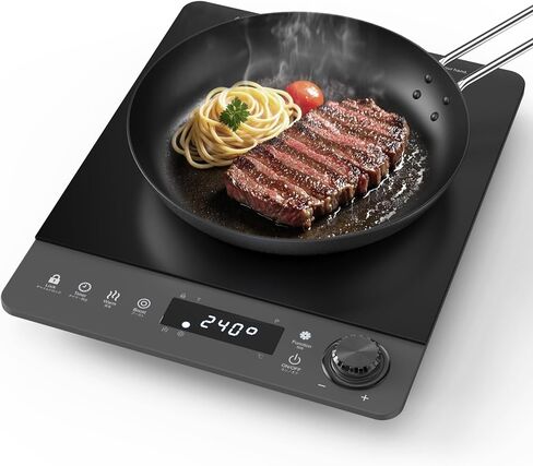 Induction Cooktop,Zopehan Single Portable Induction Cooker Countertop Burner For Cooking,8 Power Levels&8 Temp Setting,3-Hour Timer Child Safety Lock in Kuwait